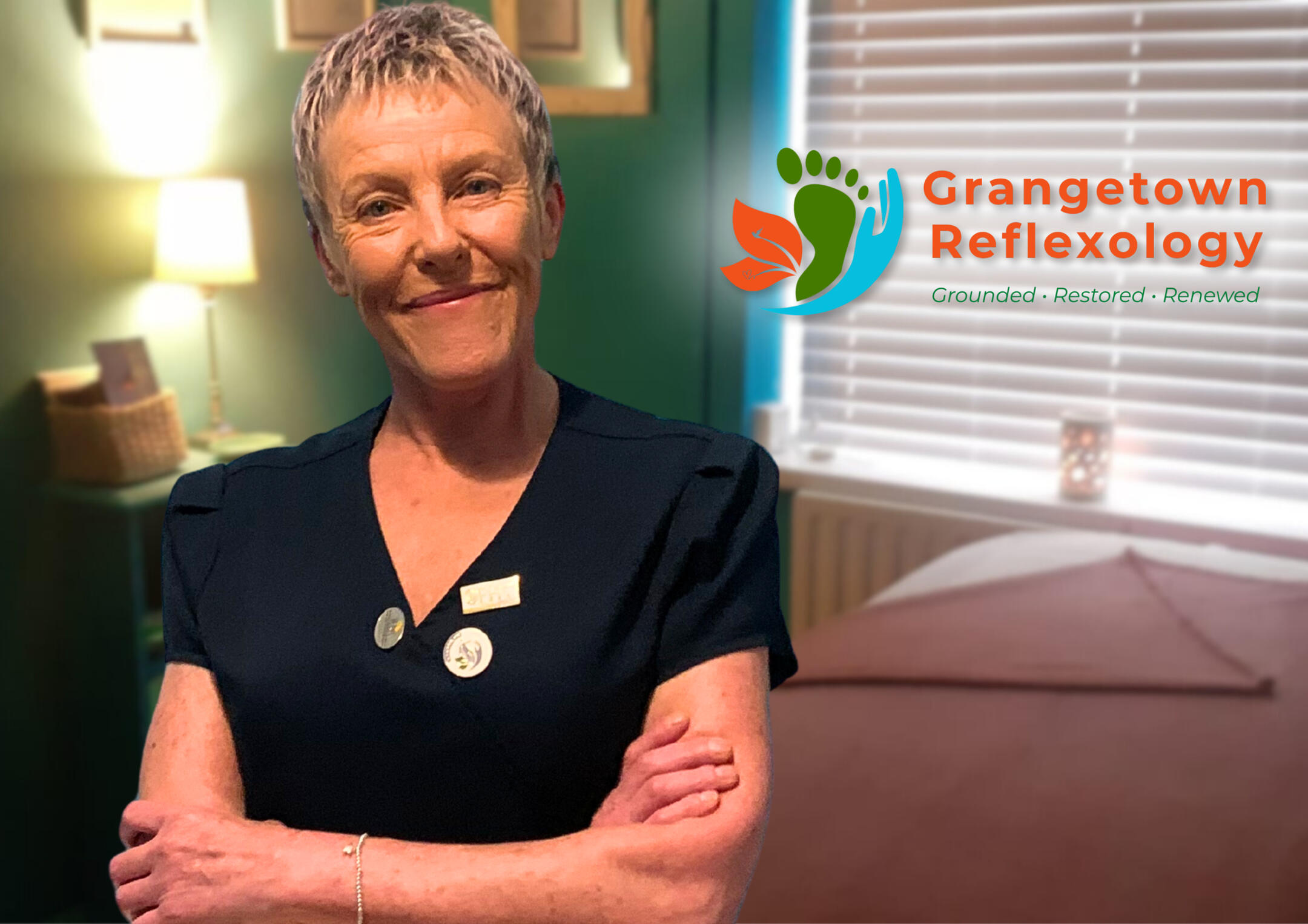 Photograph of Ri Richards BSc, founder of Grangetown Reflexology - fully insured, DBS approved and highly trained to Level 6 Holistic Massage & Level 5 Clinical Reflexology and Aromatherapy.